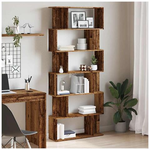 Libreria In Legno Antico 80x24x192 Cm Legno Multistrato - Foto 3