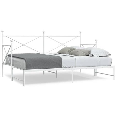 Divano Letto Estraibile Senza Materasso Bianco 90x190cm Acciaio - Foto 1