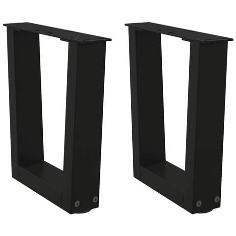 Gambe Per Tavolo Da Pranzo A V 2 Pz Nero 30x(30-31,3)cm Acciaio - Foto 1