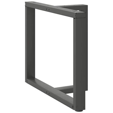 Gambe Tavolo Pranzo A T 2pz Antracite 90x35x(72-73)cm Acciaio - Foto 3