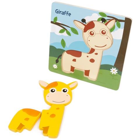 Puzzle Di Legno Per Bambini, 3 Pezzi. Design Giraffa. - Foto 2
