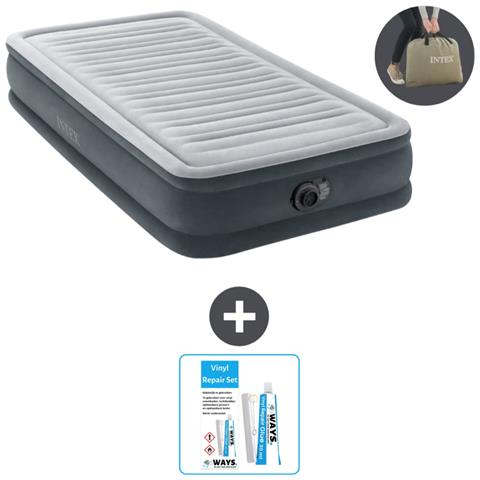 Set Materassino Gonfiabile - 191x99x33 Cm - Lichtgrijs - Include Accessori Coordinati Cb21 - Foto 1