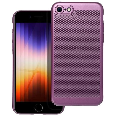Breezy Custodia Back Cover Shell Rigida Antiscivolo Traforata Per Apple Iphone 7 8 Se 2020 2022 Purple - Foto 1