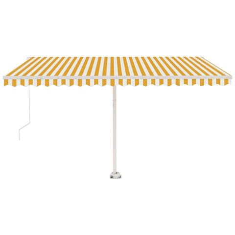 Tenda Da Sole Retrattile Manuale Led 450x300 Cm Gialla Bianca - Foto 1