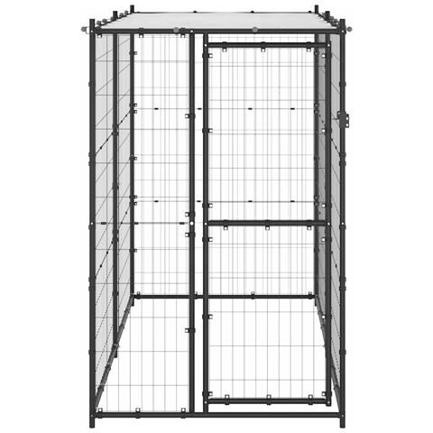 Lusso Casadino - Gabbia Per Cani Da Esterno In Acciaio Con Tetto 110x220x180 Cm - Foto 1