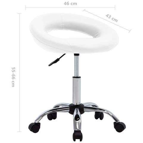 Lusso Casadino -  Sedia Da Lavoro Con Ruote Bianca In Similpelle - Foto 7