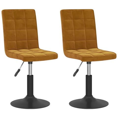 Lusso Casadino -  Sedie Da Pranzo Girevoli 2 Pz Marroni In Velluto - Foto 1