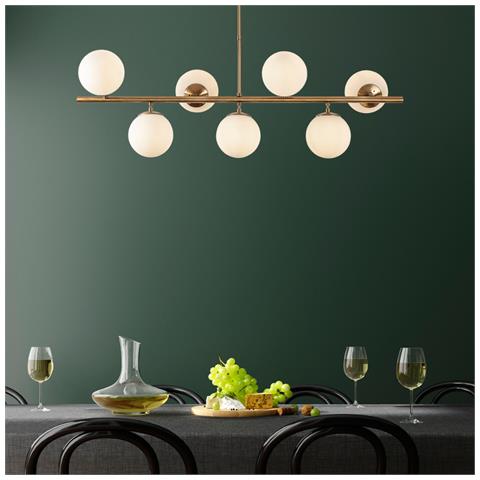 Victoire Lampada A Sospensione Dorata A 7 Luci - Foto 1