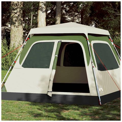 Tenda a Cupola da Campeggio 4 Persone Verde a Rilascio Rapido - Foto 1