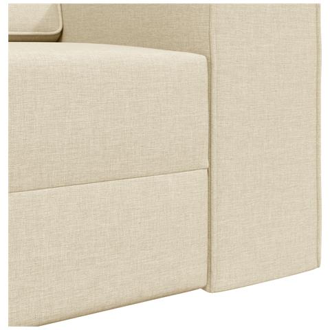 Divano Letto 2-in-1 Panna 245x150x60.5 cm Tessuto - Foto 9