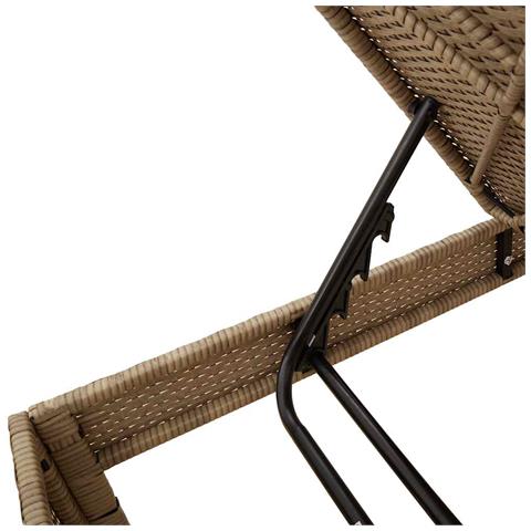 Lettino Prendisole con Cuscini Beige 55x200x44 cm in Polyrattan - Foto 9