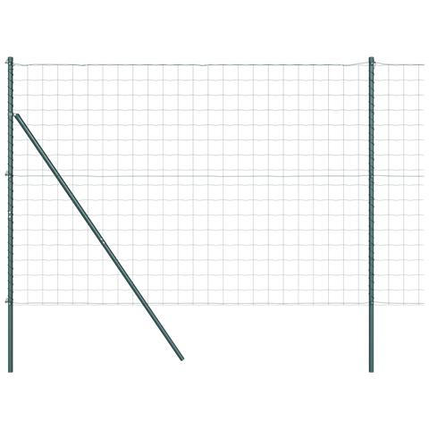 Recinto Euro con 7 pali 1.6x10 m Acciaio zincato Verde - Foto 1
