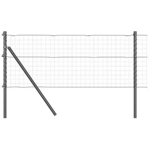 Posti di Recinzione 7 pz Grigio Ø32 mm 100 cm Acciaio Galvanizzato - Foto 1