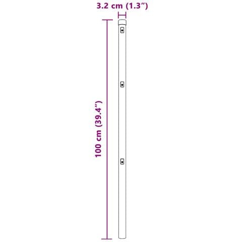Posti di Recinzione 7 pz Grigio Ø32 mm 100 cm Acciaio Galvanizzato - Foto 7