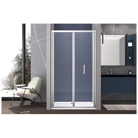 Box Doccia 90 Cm A Soffietto Apertura Laterale A Libro H195 Cm Chiara Cromato - Foto 1