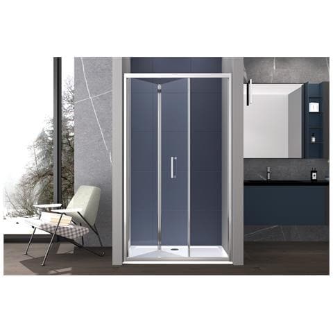 Box Doccia 90 Cm A Soffietto Apertura Laterale A Libro H195 Cm Chiara Cromato - Foto 2
