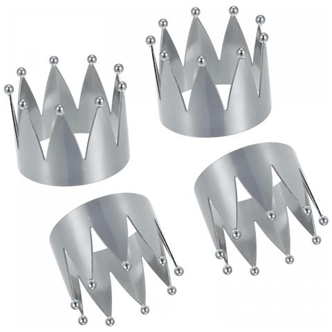 Uxcell Set Di 4 Portatovaglioli Argentati A Forma Di Corona - Foto 1