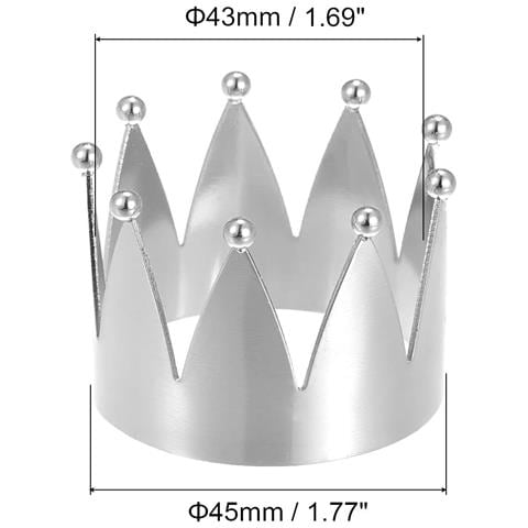 Uxcell Set Di 4 Portatovaglioli Argentati A Forma Di Corona - Foto 3