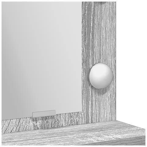 Tavolo da trucco con luci LED Grigio Sonoma 79x41x135 cm - Foto 9