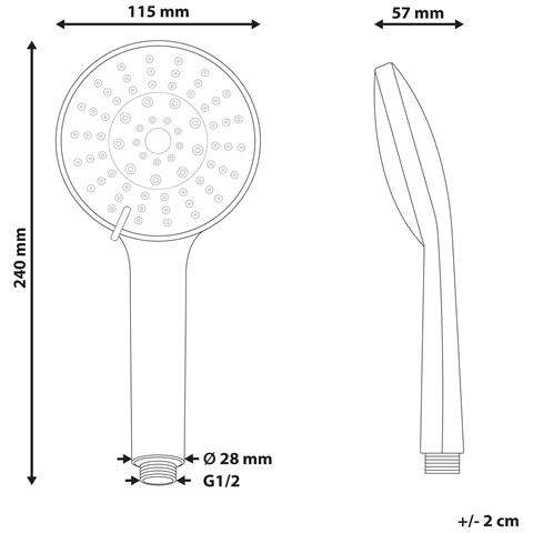 Kit Doccia Con Soffione E Flessibile Uchiza 5 Funzioni Argento - Foto 7
