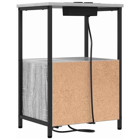 Comò con stazione di ricarica con cassetto 2 pcs Grigio sonoma - Foto 9