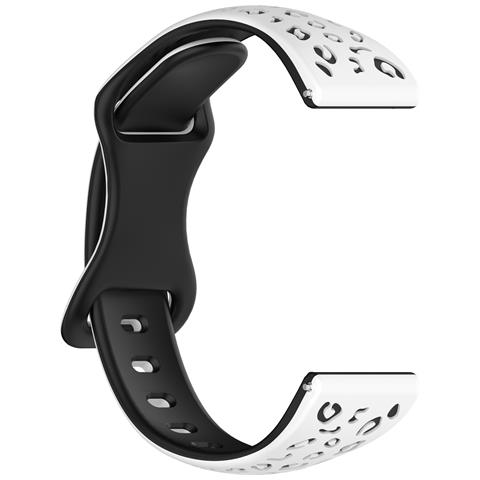 Cinturino Per Orologio In Silicone Bianco E Nero - 22 Mm - Foto 4