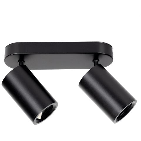 Plafoniera 2 Faretti Orientabili Gu10 220mm Nera Per Interni - Foto 1