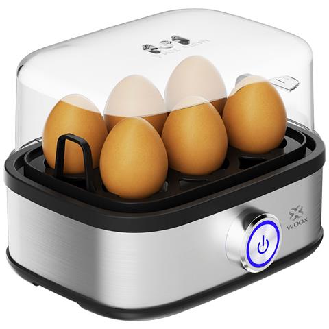 Cuociuova Multifunzione, Cuociuova Elettrico In Acciaio Inox Per 1-6 Uova, 400 W, Accensione One Touch, Senza Bpa Con Controllo Della Temperatura Ptc, Incluso Misurino - Foto 1