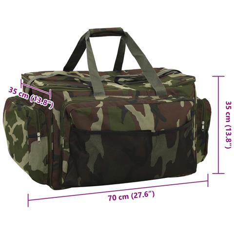 Borsa da Pesca Impermeabile Verde Mimetico in Tessuto Oxford - Foto 9