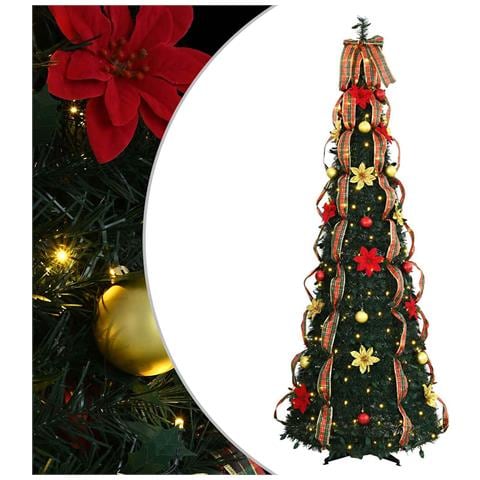 Albero di Natale artificiale con 150 LED Verde 180 cm PVC - Foto 1