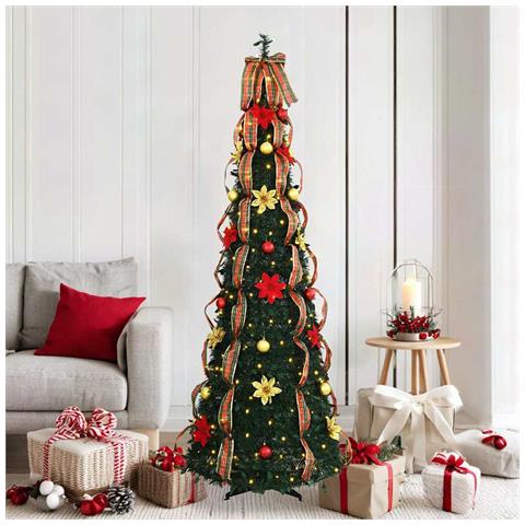 Albero di Natale artificiale con 150 LED Verde 180 cm PVC - Foto 2