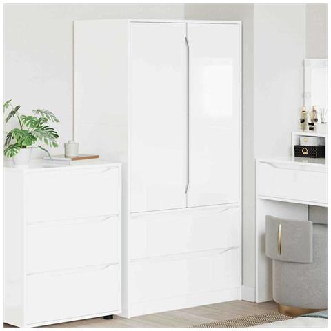 Mobile da Bagno con cassetto Bianco Lucido 79,5 x 49 x 156 cm - Foto 2