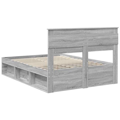 Struttura del letto Grigio Sonoma 140 x 190 cm Pino massello - Foto 9