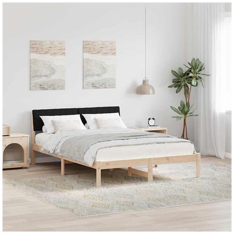 Struttura del Letto con testiera Marrone e nero 135 x 190 cm - Foto 2