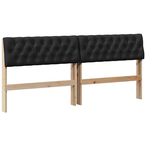 Testiera imbottita Nero 180 cm Pino massello - Foto 1