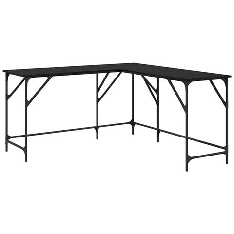 Scrivania Rovere Nero 149 x 149 x 75 cm Legno multistrato - Foto 1