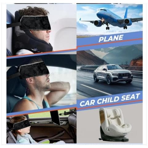 Mascherina Da Viaggio Confortevole Con Supporto Per La Testa - Mascherina Oscurante Unisex Black - Foto 2