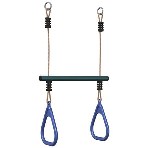 Barra Trapezio con Anelli per Bambini Blu e Verde in Acciaio - Foto 1