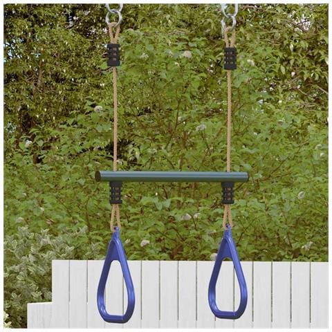Barra Trapezio con Anelli per Bambini Blu e Verde in Acciaio - Foto 2