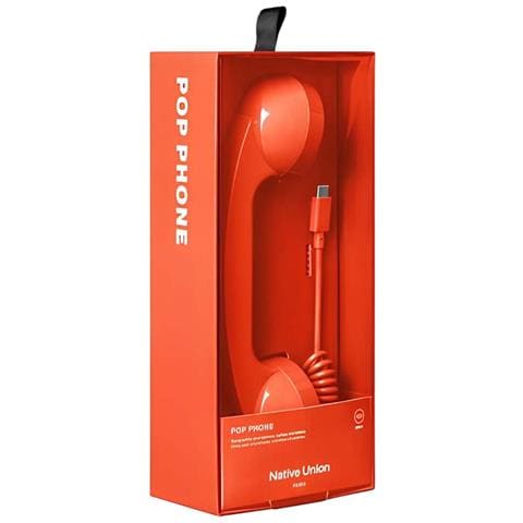 Telefono Combinato Telefono Pop Retrò Usb-c Con Microfono Per Chiamate E Videochiamate, Arancione - Foto 2