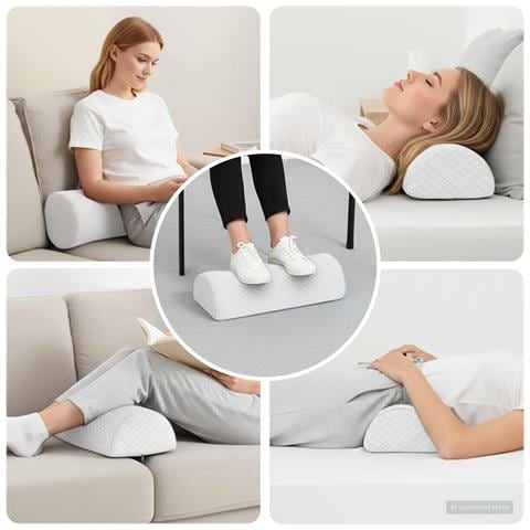 Cuscino per Gambe Bianco 52 x 20 x 12 cm Schiuma Memory - Foto 2