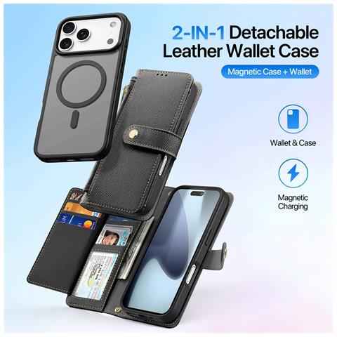 Cover Cartera per iPhone 17 Pro - Pelle /PU, Nero - Foto 4