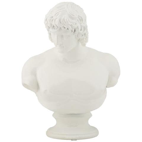Scultura Centurione Busto Classico In Resina Bianca - Foto 1