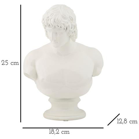 Scultura Centurione Busto Classico In Resina Bianca - Foto 7