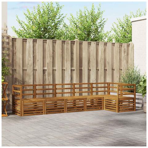 Set divani 6 pcs Naturale Legno di Acacia Massello - Foto 2