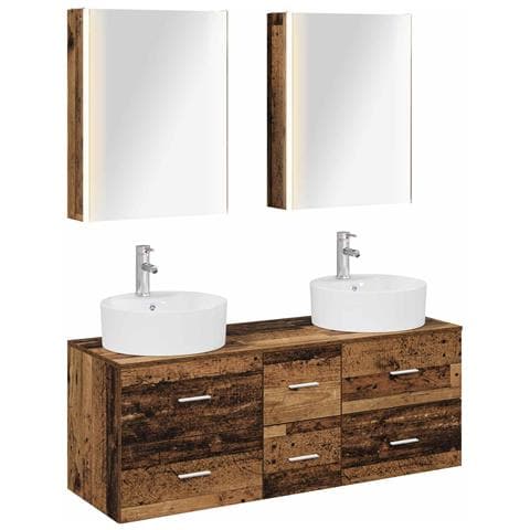 Set di mobili per il bagno 5 pcs Legno antico - Foto 1