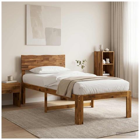 Letto Singolo con Testiera ROSTOCK Naturale 100 x 200 cm - Foto 2