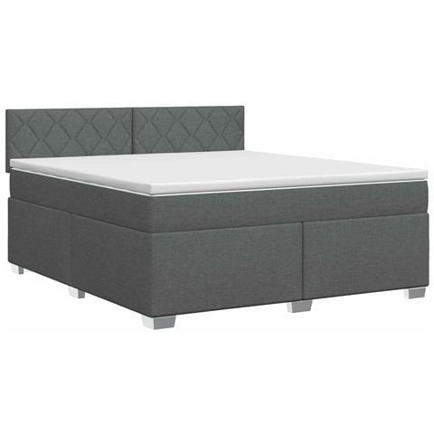 Letto box spring con materasso Grigio Scuro 180 x 200 cm - Foto 1