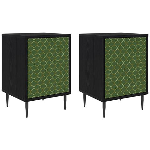 Armadio da Notte GELEEN 2 pz Rovere Nero 36 x 33 x 51 cm - Foto 1