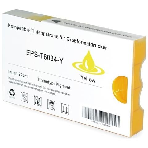 Cartuccia Epson T6034 Gialla Compatibile Per Epson Pro7800,7880,9800,9880 C13t603400 Capacita 220ml Pigmentato -con Chip- - Foto 1